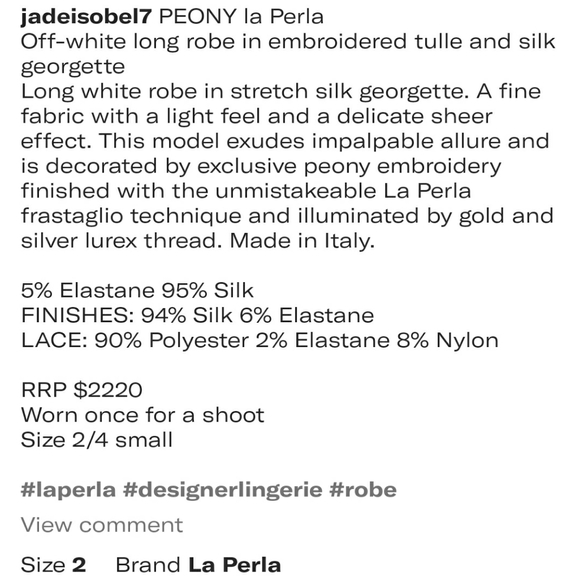 La Perla PEONY
Lingerie set S / 2 / 32C - Picture 13 of 16